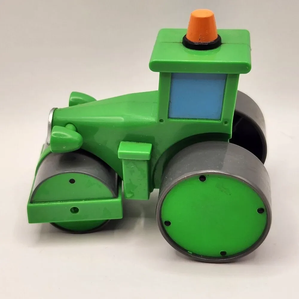Vtg Bob the Builder Vehicle Green Roley Steamroller Plastic Toy 3.5